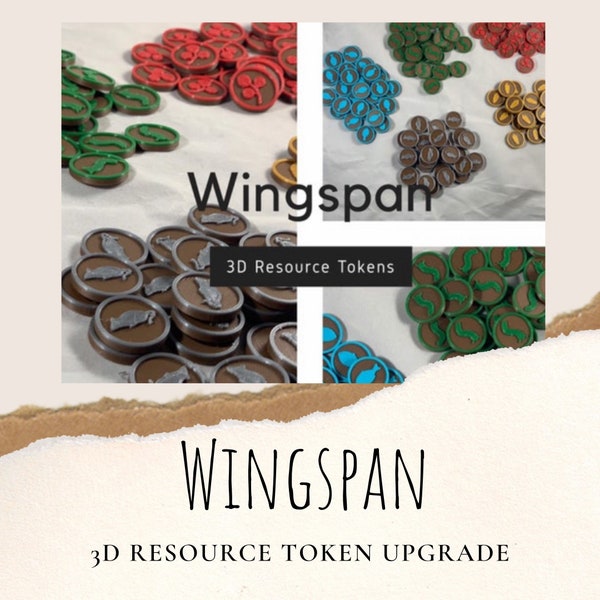 Wingspan Board game 3D Resource Tokens, board game upgrades, board game pieces, wingspan game upgrade, wingspan, resource token upgrade,