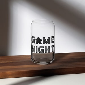 GAME NIGHT Can Shaped Glass | Tabletop Gaming | Custom | Board Games | Carcassonne