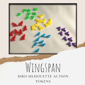 Wingspan board game, 3D Bird Silhouette Action Tokens, Wingspan board game, game pieces, board game upgrade, Bird token, wingspan upgrade