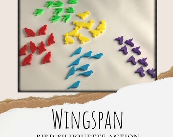 Wingspan board game, 3D Bird Silhouette Action Tokens, Wingspan board game, game pieces, board game upgrade, Bird token, wingspan upgrade