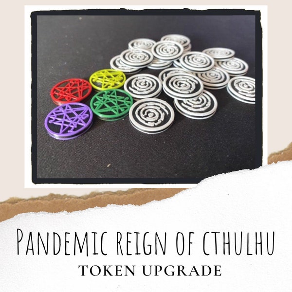 Pandemie: Reign of Cthulhu Token Upgrade Set, bordspelupgrade, pandemisch spel, pandemische bordspelupgrade, gamestukken, upgradetoken