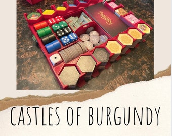 Castles of Burgundy board game, 20th Anniversary Edition Insert, board game upgrade, game insert, castles of burgundy game, insert upgrade