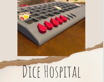 Gioco da tavolo Di Dice Hospital, aggiornamento dell'ospedale dei dadi, inserto del gioco da tavolo, set di tavole da punteggio / rotondo, suite da dado ospedale, gioco da tavolo, aggiornamento del gioco