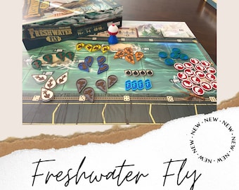 Freshwater Fly gioco da tavolo, Set di aggiornamento, aggiornamento del gioco da tavolo, gettoni da tavolo, gioco da tavolo, pezzi di gioco di pesca, gioco da tavolo, mosca d'acqua dolce