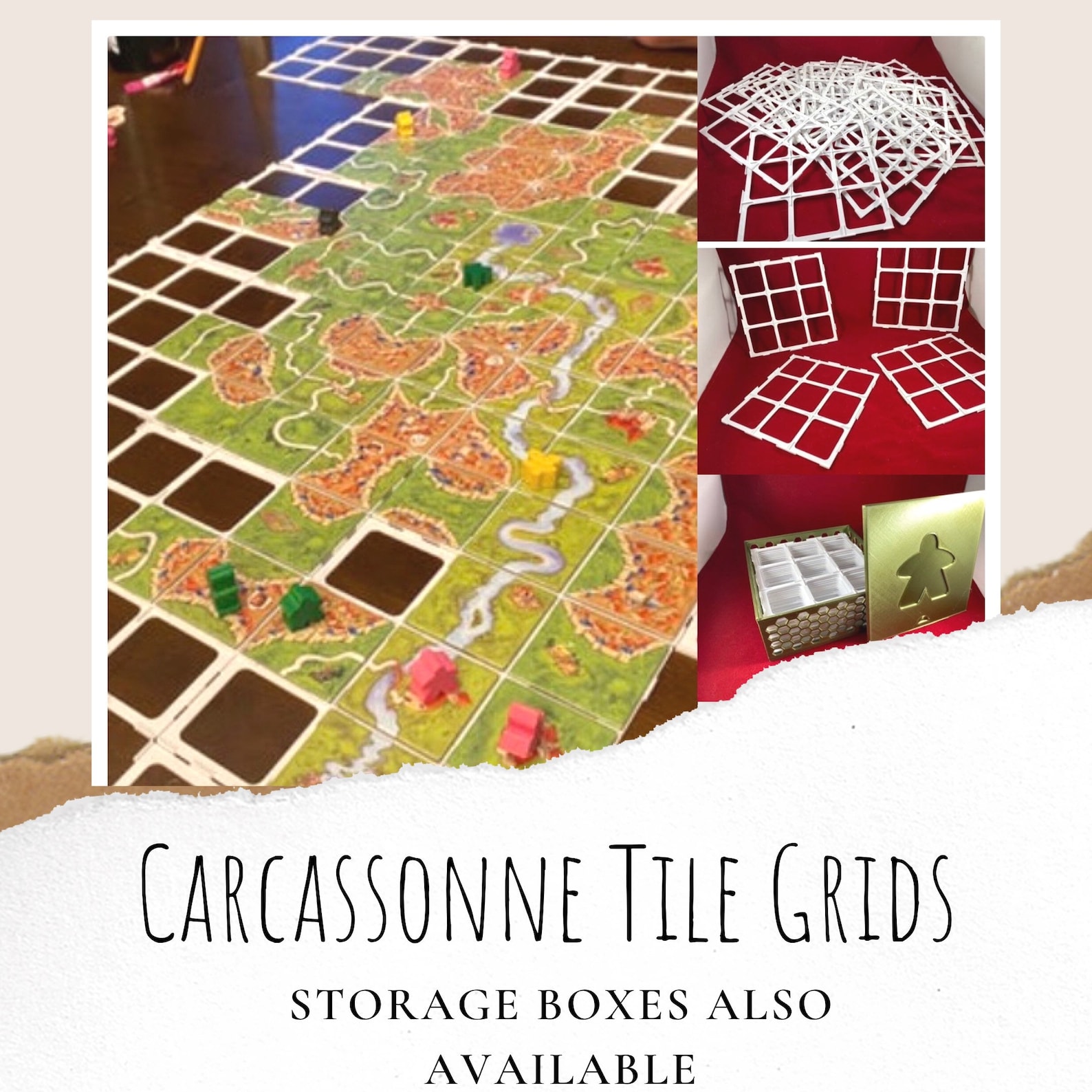 Carcassonne Board Game Tile Grids Carcassonne game upgrade Etsy