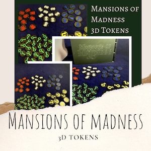 Mansions of Madness board game, 3D Token Set, board game upgrade, mansions of madness 2nd edition, token upgrade, board game upgrade, tokens