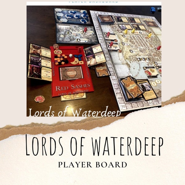 Lords of Waterdeep board game, Player Dashboard, D&D, player board , board game board, board game upgrade, lords of Waterdeep upgrade