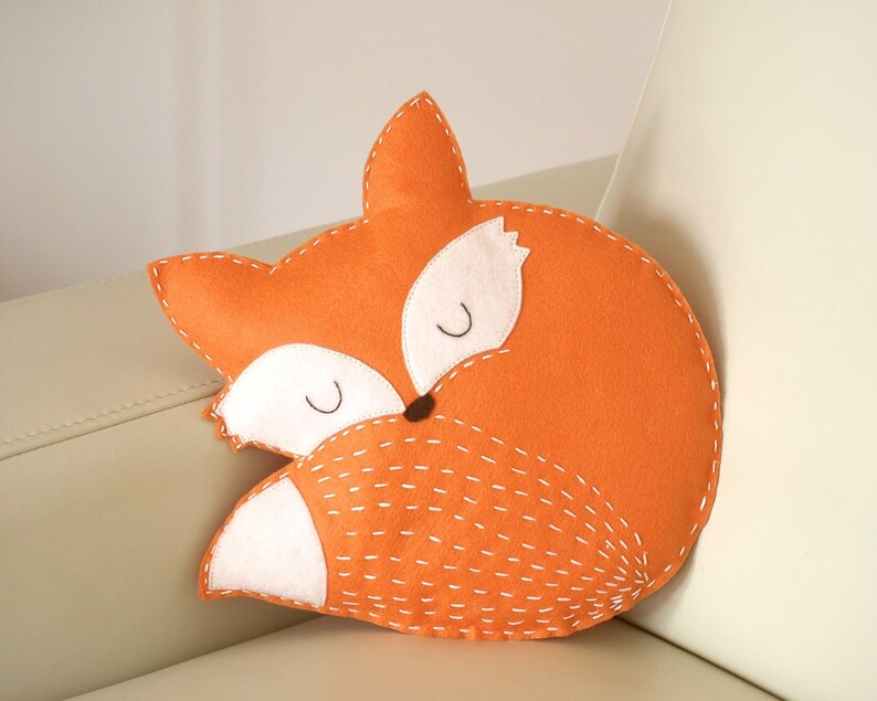 fox pillows decorations for baby room boy bedroom set of 2 felt woodland nursery decor- custom name stuffed animal baby girl