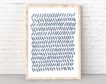 Navy abstract printable, scandinavian art, Nordic print, Indigo blue minimalist modern print, Abstact poster print, Modern scandinavian