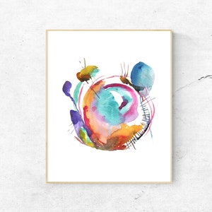 Colorful abstract wall art, Watercolor abstract print, Abstract printable, Modern wall art, Watercolor printable, Modern Watercolor art