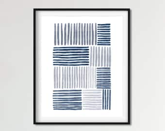 Abstract art print, Blue and Gray living room wall art, Printable art, Downloadable prints, Geometric printable, Scandinavian modern print