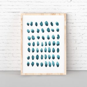 Printable Abstract Wall Art, Dots Printable Art, Blue Modern Digital ...