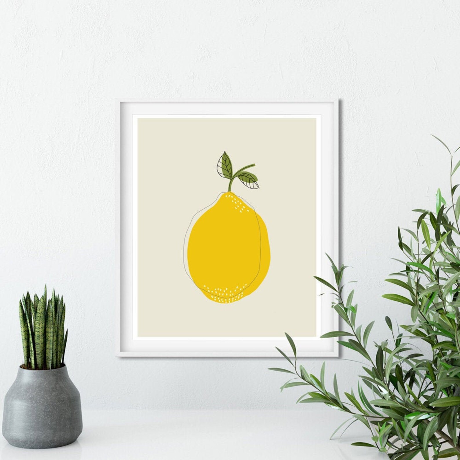 Lemon Printable Fruit Art Modern Lemon Print Kitchen Art | Etsy