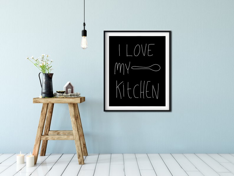 Kitchen Sign Black and White Kitchen Poster Kitchen Wall - Etsy