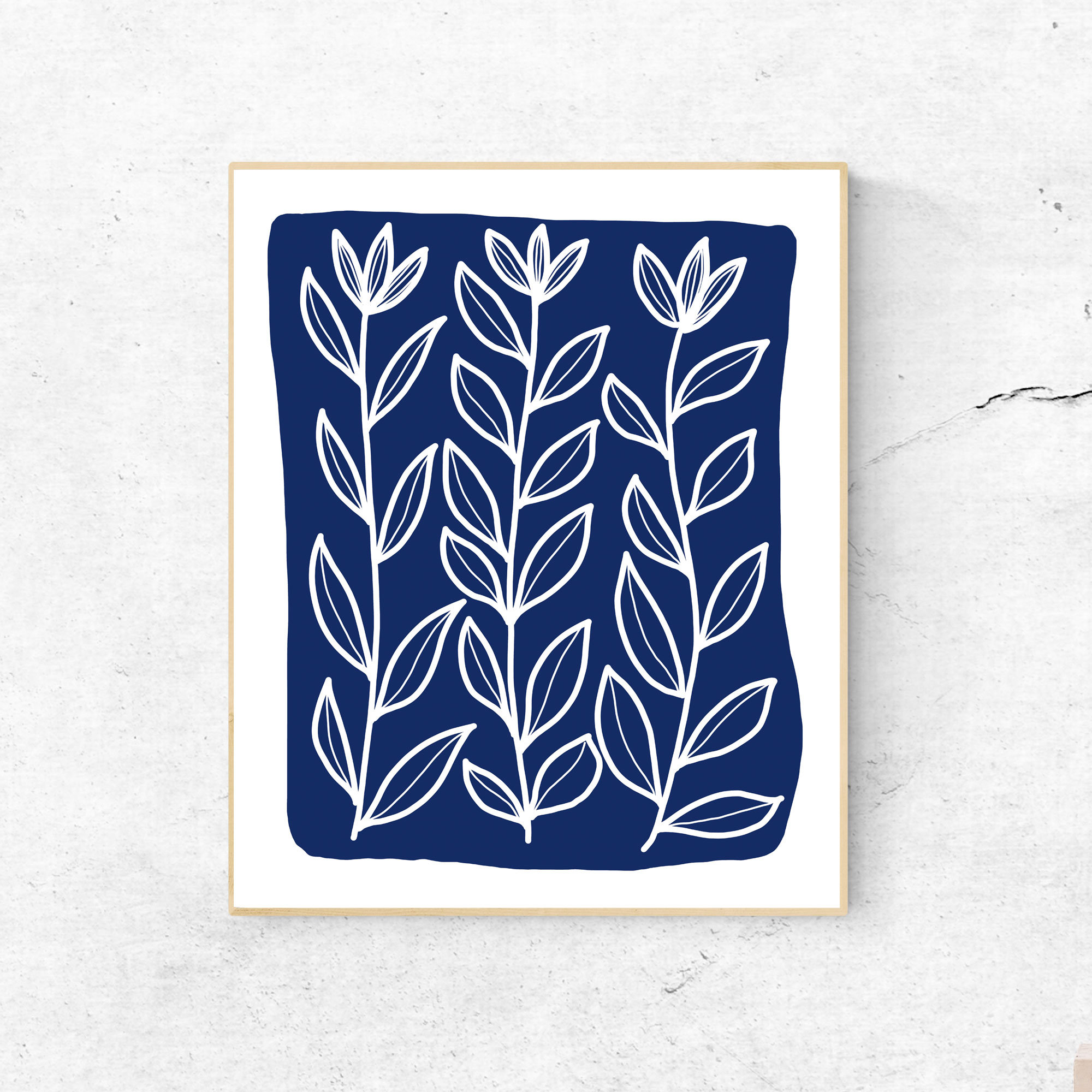 Flower Art Printable Living Room Wall Art Blue Wall Art Etsy