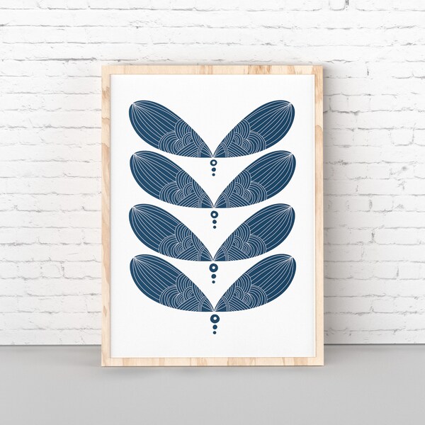 Modern Blue Prints Etsy