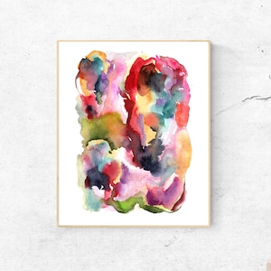 Abstract watercolor wall art, Colorful modern prints, Living room wall art, 16x20 abstract print, Abstract printable art, Instant download