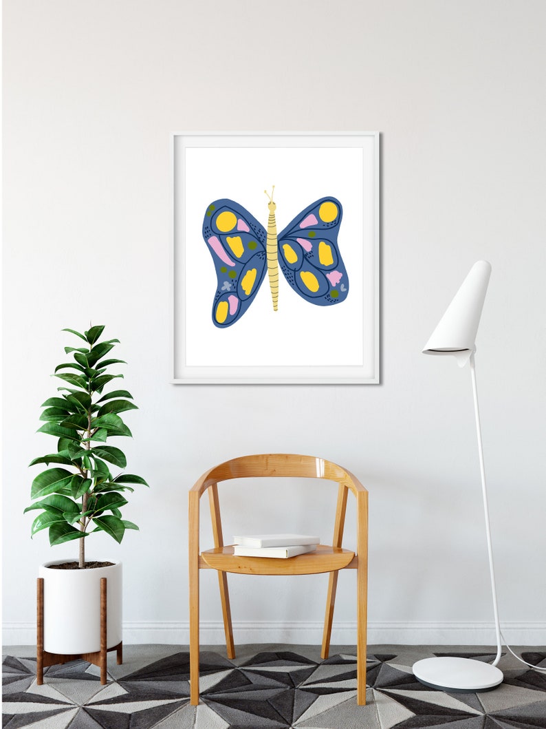 Butterfly Nursery Wall Art Colorful Kids Art Playroom Print Etsy
