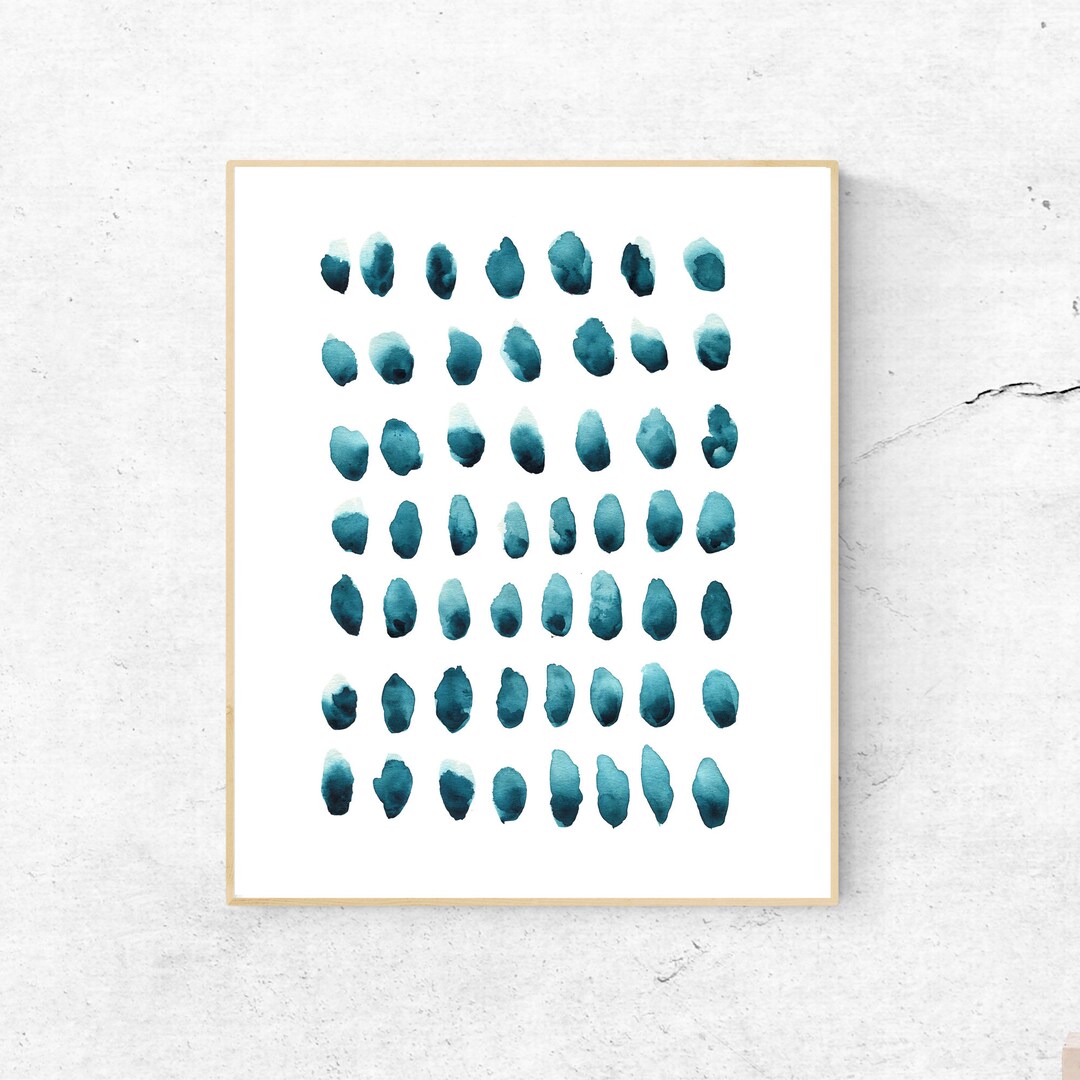 Printable Abstract Wall Art, Dots Printable Art, Blue Modern Digital ...