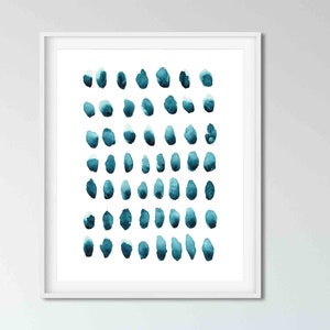 Printable Abstract Wall Art, Dots Printable Art, Blue Modern Digital ...