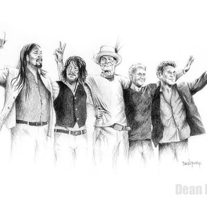 The Final Bow, Tragically Hip Impresión de bellas artes - 12" x 18", Arte de pared, Dibujo a lápiz