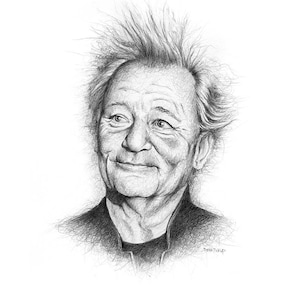 Bill Murray Fine Art Print - 11&quot;x14&quot;, Wall Art, Pencil Drawing