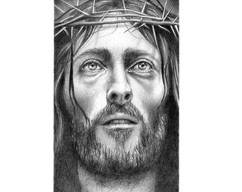 Christ Fine Art Print - 11&quot;x14&quot;, Wall Art, Pencil Drawing