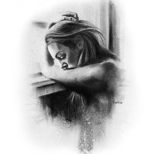 Inside, Fine Art Print - 13&quot;x16&quot;, Wall Art, Charcoal Drawing