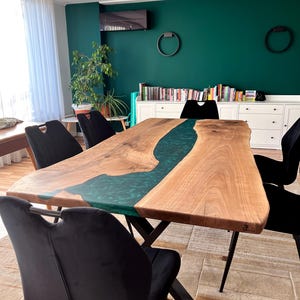 Wood Epoxy Table for 10 / Custom Dining Table/ Live Edge Table/ Conference Table / River Table / Dining Room Table / Extra Long Office Table