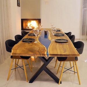 Custom Epoxy River Table / Live Edge Dining Table /Conference / Kitchen Table / Countertop / Wood Epoxy Tabletop