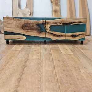Modern Wood Epoxy Resin Cabinet/ Media Console /Buffet Cabinet With Doors/Buffet Enfilade /Wood Epoxy Sideboard /TV Unit /Cupboard /Credenza