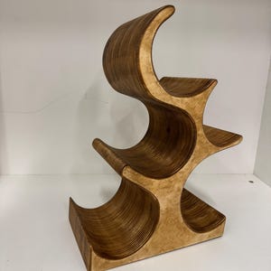 Dark or Light Wood Wine Rack / Bottle Stand /Bottle Holder /5 Bottle Standing Wine Rack / Wood Wine Tree /Unique Gift /Anniversary Present