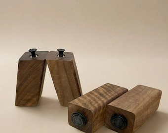 DIY Angled Furniture Legs - Set of 4 / Cabinet Feet - Square Made Of Walnut Wood/ Sideboard Legs / Sofa Feet  / TV Unit Modern Wood Legs