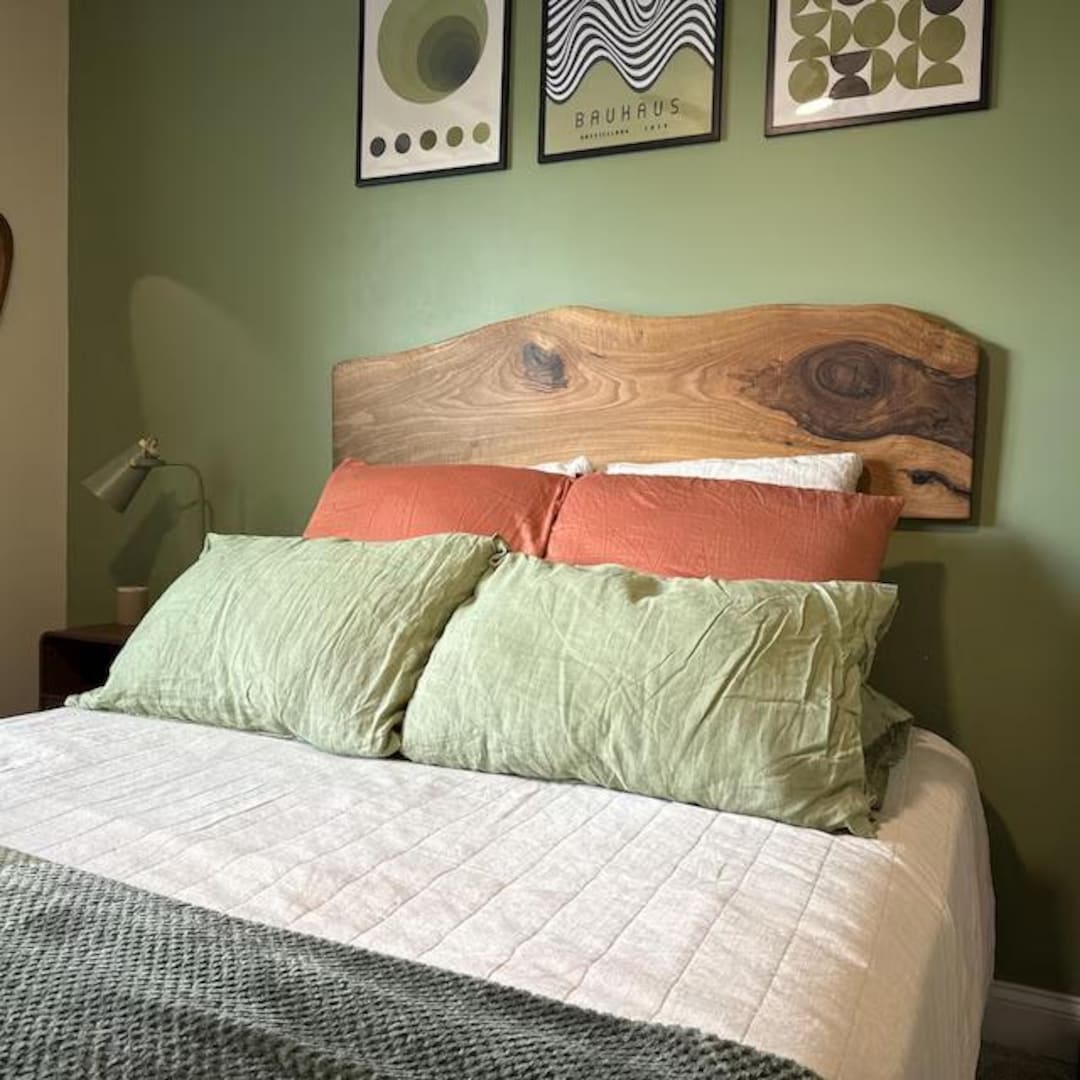 Picture Idea: Custom Wood Headboard Rustic Queen Bed Frame Live Edge King