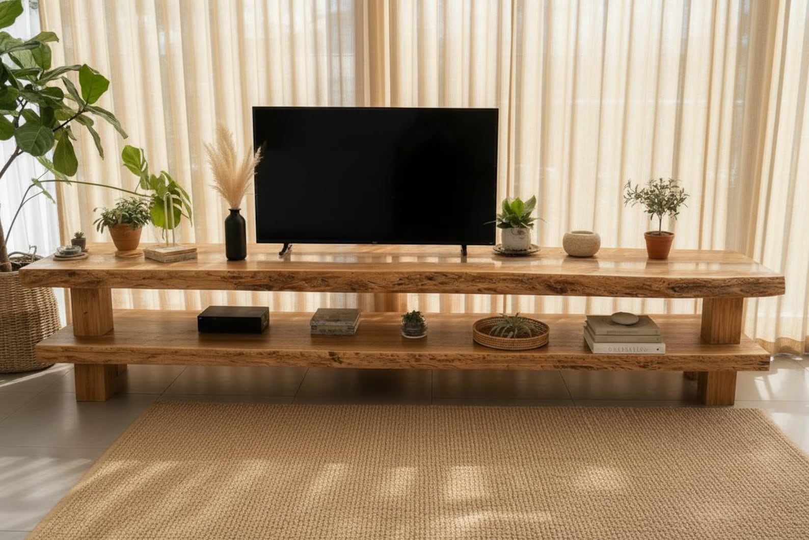 Custom Live Edge TV Stand | Wood and Epoxy Media Centre | Console Table ...