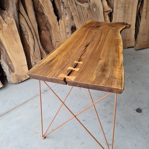 IN STOCK 80&quot; Live Edge Walnut  Desk/Metal Legs/Home Office Wood Desk/Rustic Wood Table /Solid Wood Raw Edge Slab Desk/Reclaimed Wood Desk