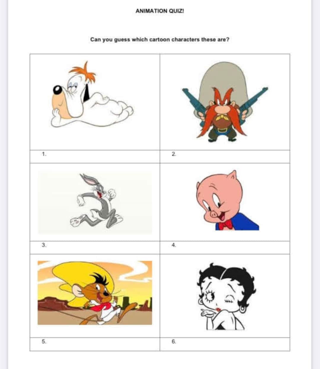 Animations Quiz 24 Picture Questions of Cartoon Characters From