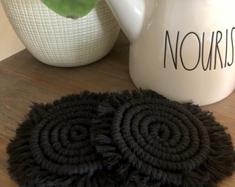 Gray Macrame Coasters