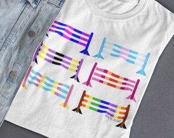 Jump Into Pride Shirt | Hunter Jumper | LGBTQ+ Apparel | Hunter Jumper Inspired | Pride Shirts | Ride with Pride | Show Fee Designs