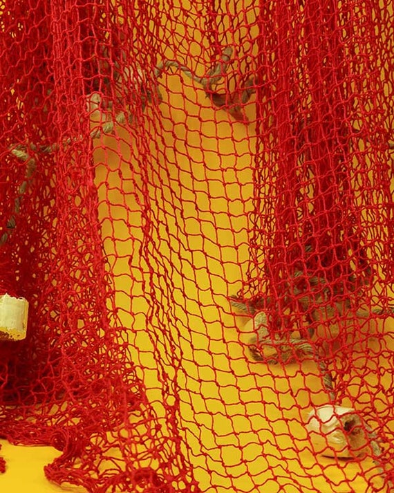 Tiki Bar Decorative Fish Net Red Large 