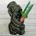 Handmade Cannibal Tiki Mug: Green Glaze, Tahitian Carving product logo