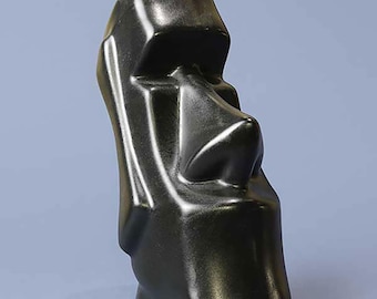 Moai Tiki Mug – Black Ceramic Polynesian-Style Cocktail Mug