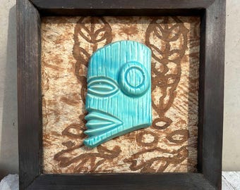 Framed Ceramic Tiki Tangaroa Mask