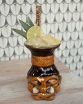 Hand-Painted Shrunken Head Tiki Mug: Polynesian Ceramic Drinkware product logo