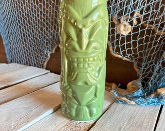 Britiki Tiki Mug – Green Glazed Ceramic Cocktail Drinkware (20 fl oz)