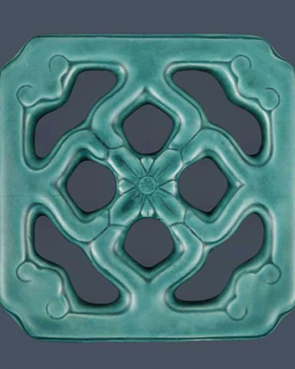 Élément Architectural En Carreau Tiki En Jade Chinois Antique