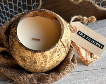 Coconut Shell Candle | Natural Soy Wax | Tiki Bar Gift | Eco-Friendly Home Decor