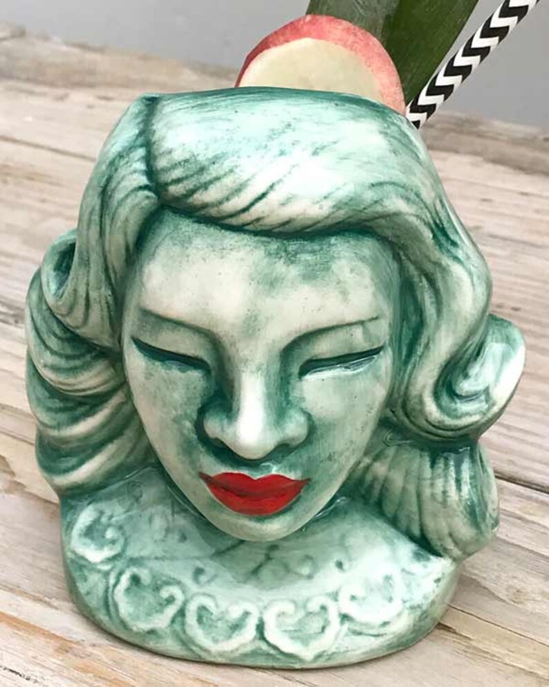 Hand Painted Blue Lady Tiki Mug Etsy UK