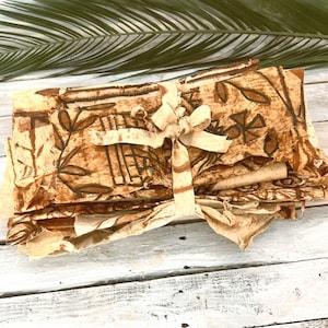 Vintage Tongan Tapa Cloth Off Cuts Bundle (500g)