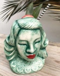 Hand-Painted Blue Lady Tiki Mug: Unique Ceramic Cocktail Mug product logo